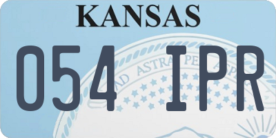 KS license plate 054IPR