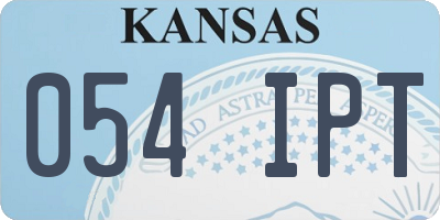 KS license plate 054IPT