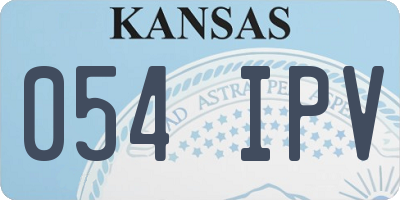 KS license plate 054IPV