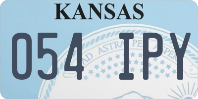 KS license plate 054IPY
