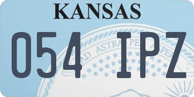 KS license plate 054IPZ