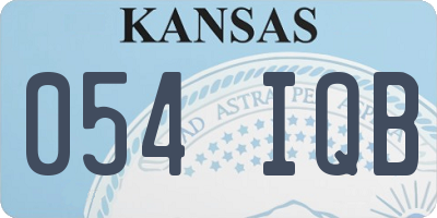 KS license plate 054IQB
