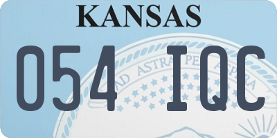 KS license plate 054IQC