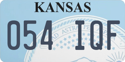 KS license plate 054IQF