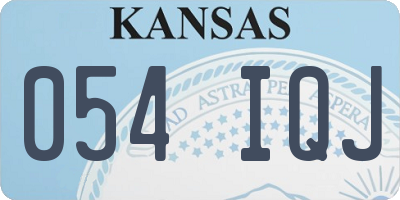 KS license plate 054IQJ