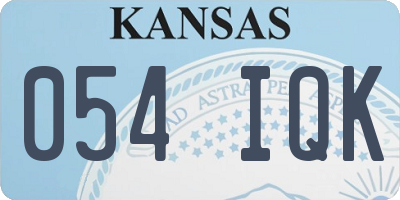 KS license plate 054IQK