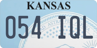 KS license plate 054IQL