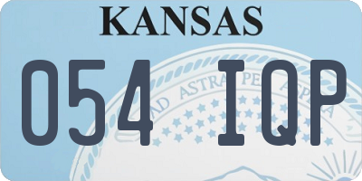 KS license plate 054IQP