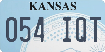 KS license plate 054IQT