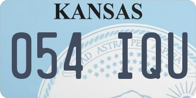 KS license plate 054IQU