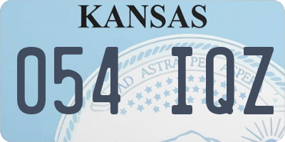 KS license plate 054IQZ