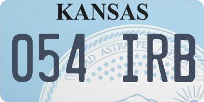 KS license plate 054IRB