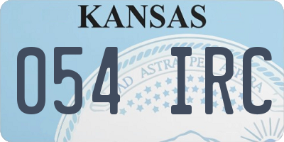KS license plate 054IRC