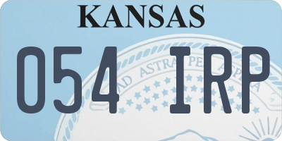 KS license plate 054IRP