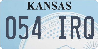KS license plate 054IRQ