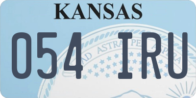 KS license plate 054IRU