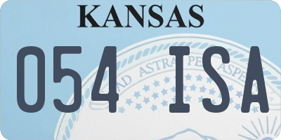 KS license plate 054ISA
