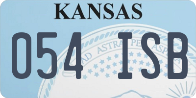 KS license plate 054ISB
