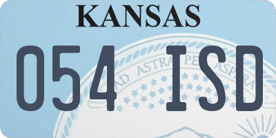 KS license plate 054ISD