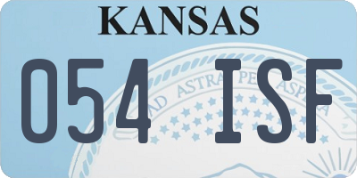 KS license plate 054ISF