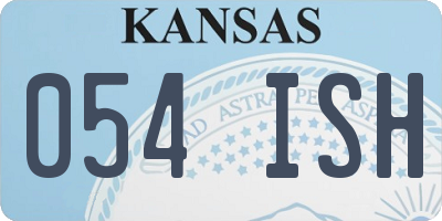 KS license plate 054ISH