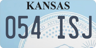 KS license plate 054ISJ