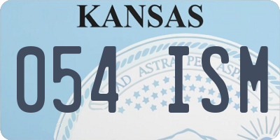 KS license plate 054ISM