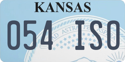 KS license plate 054ISO