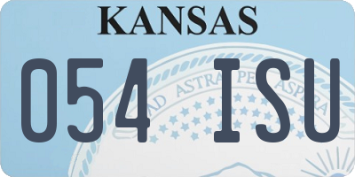 KS license plate 054ISU