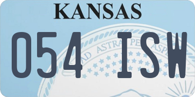 KS license plate 054ISW