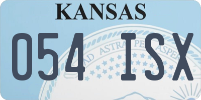 KS license plate 054ISX