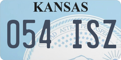 KS license plate 054ISZ