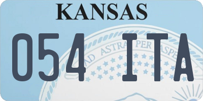 KS license plate 054ITA