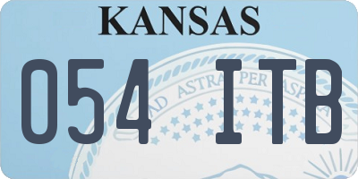 KS license plate 054ITB