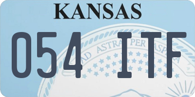 KS license plate 054ITF