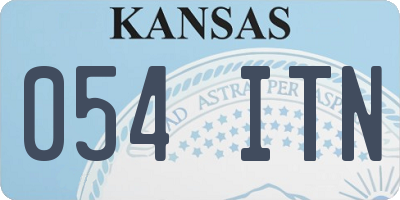 KS license plate 054ITN
