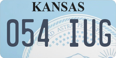 KS license plate 054IUG