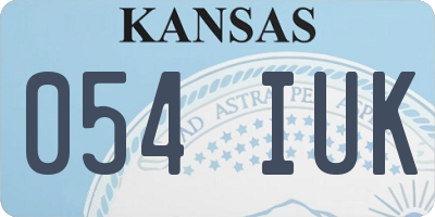 KS license plate 054IUK