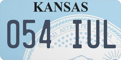 KS license plate 054IUL