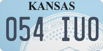 KS license plate 054IUO