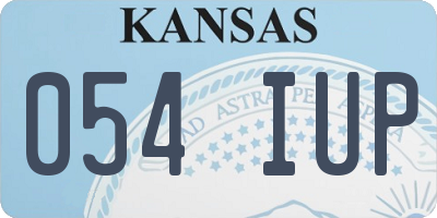 KS license plate 054IUP