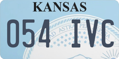 KS license plate 054IVC