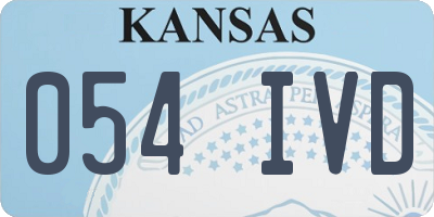 KS license plate 054IVD