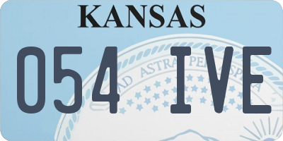 KS license plate 054IVE