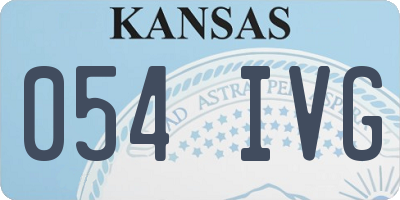 KS license plate 054IVG
