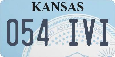 KS license plate 054IVI