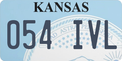 KS license plate 054IVL