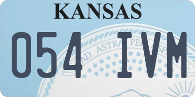 KS license plate 054IVM