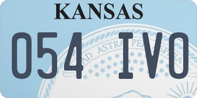 KS license plate 054IVO