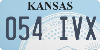 KS license plate 054IVX